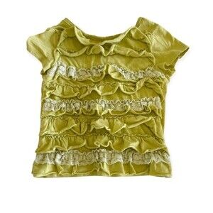 Genuine Kids Olive Green‎ Ruffle Shirt size 3T